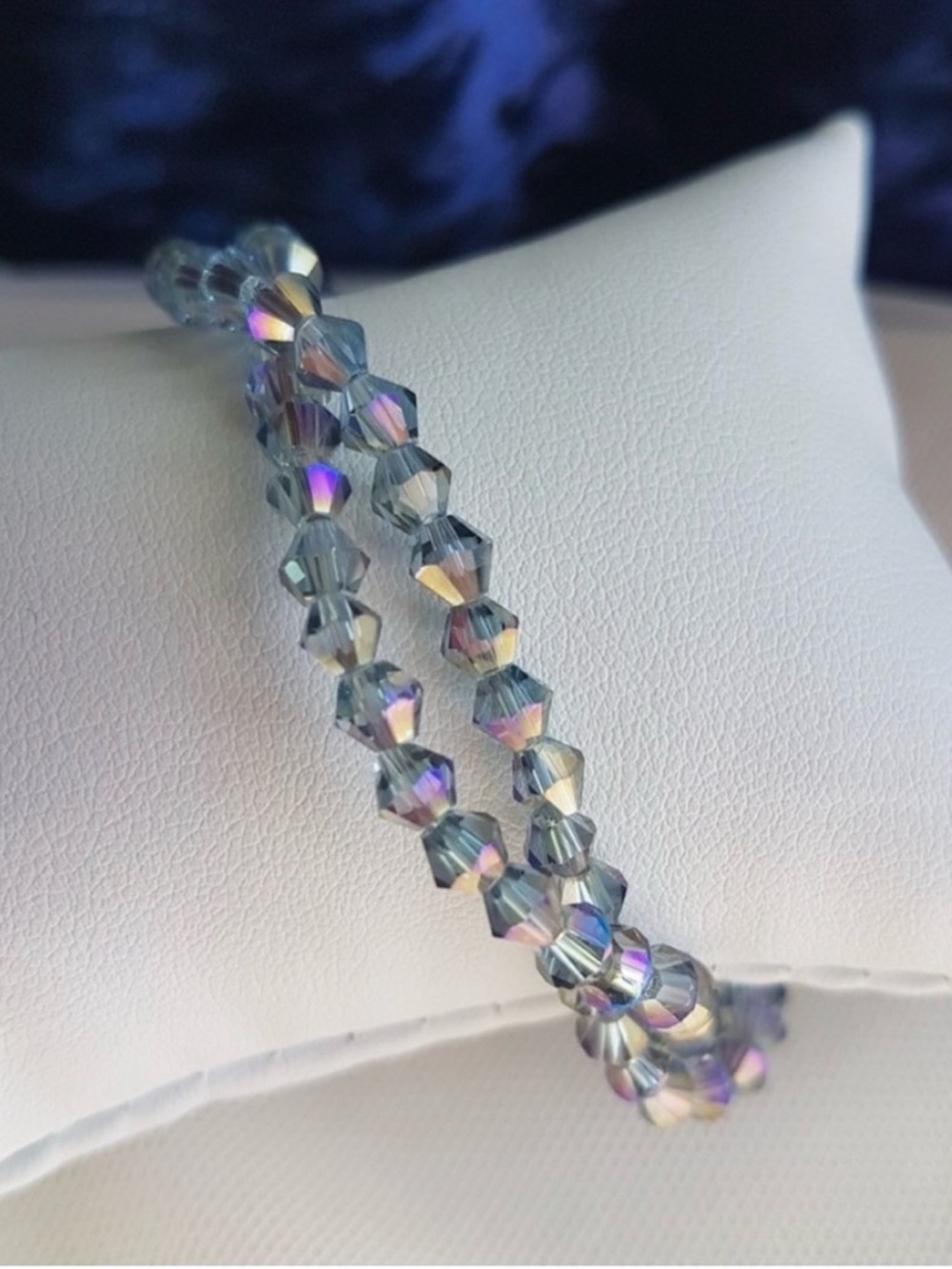 Swarovski Elements Grey Silver Aurora Borealis Crystal Tennis  Bracelet NWT